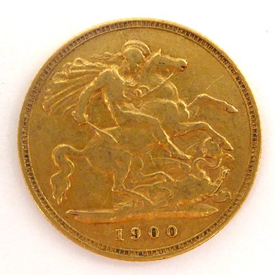 Lot 891 - A Victorian half sovereign 1900, old head,...