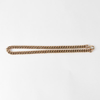 Lot 1061 - A 9ct rose gold belcher link necklace with...