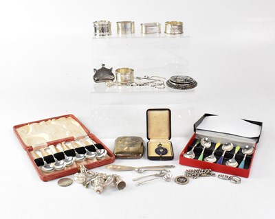 Lot 777 - A mixed lot of white metal and hallmarked...