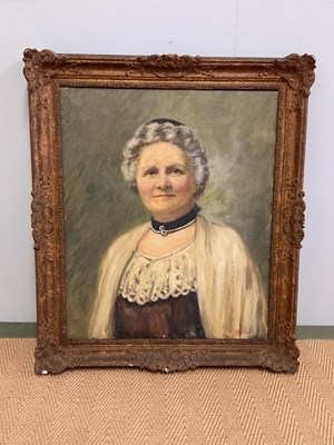 Lot 480 - K C LLOYD; oil on canvas, portrait of a woman...