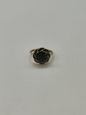 Lot 421 - A 10ct yellow gold floral dress ring, size...