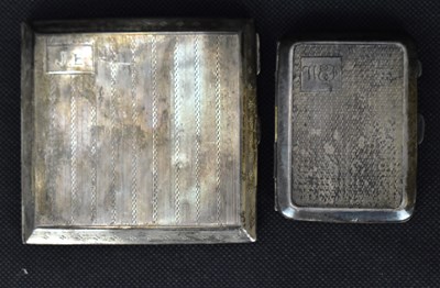 Lot 786 - Two hallmarked silver cigarette cases, 8.5 x 8....