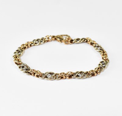 Lot 1022 - A 9ct yellow gold bracelet with lobster claw...