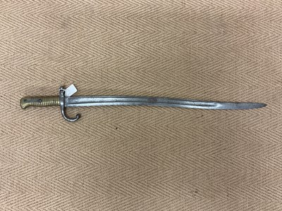 Lot 83 - A French Chassepot rifle bayonet, length of...