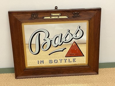 Lot 7 - BASS; an original advertising mirror in oak...