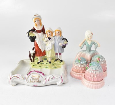 Lot 447 - A Carlton Ware crinoline lady cruet set, and a...