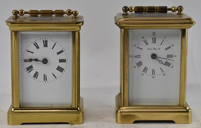 Lot 116 - Two 20th century brass cased carriage clocks,...