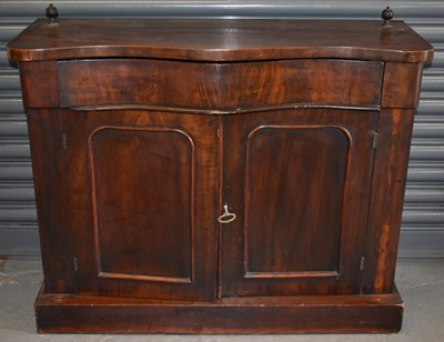 Lot 55 - A Victorian walnut chiffonier of serpentine...