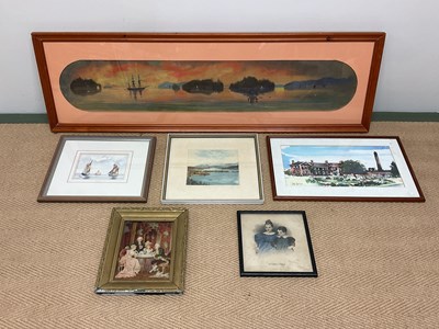 Lot 310 - Six various pictures, watercolours, landscape etc