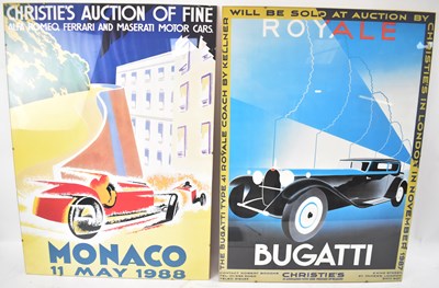 Lot 215 - Two Christie's classic car auction posters,...