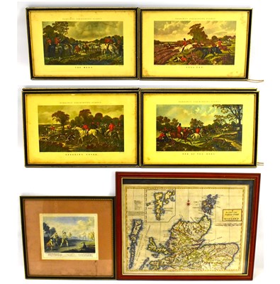 Lot 610 - Various prints to include Herrings fox-hunting...