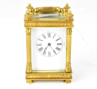 Lot 152 - A small brass cased miniature carriage clock,...