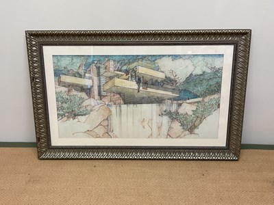 Lot 307 - AFTER FRANK LLOYD WRIGHT, print, 'Fallingwater...