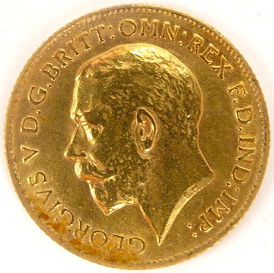 Lot 887 - A George V half sovereign 1912, George and...