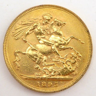 Lot 865 - A Victorian sovereign 1895, George and Dragon,...