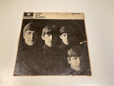 Lot 2106 - THE BEATLES; three records and an empty record...