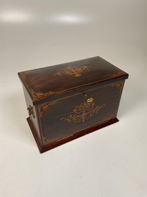 Lot 6 - An Edwardian rosewood and satinwood inlaid...