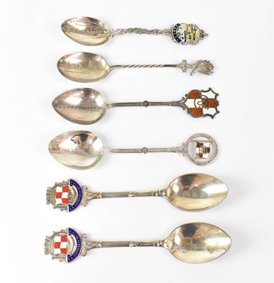 Lot 261 - Six silver commemorative spoons for the Old...