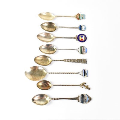 Lot 264 - Eight silver commemorative spoons for P&O...