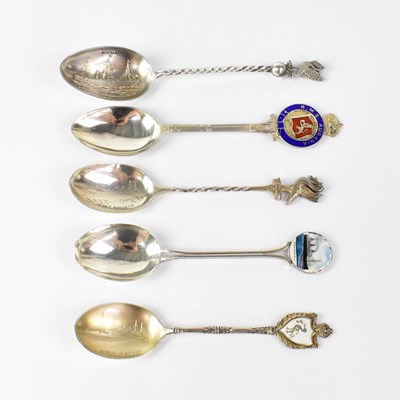 Lot 265 - Five silver commemorative spoons for the old...