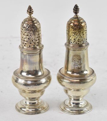 Lot 631 - A near pair of George III hallmarked silver...