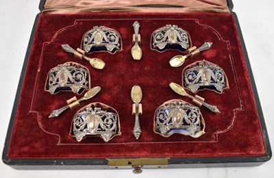 Lot 635 - A cased set of late 19th century French silver...