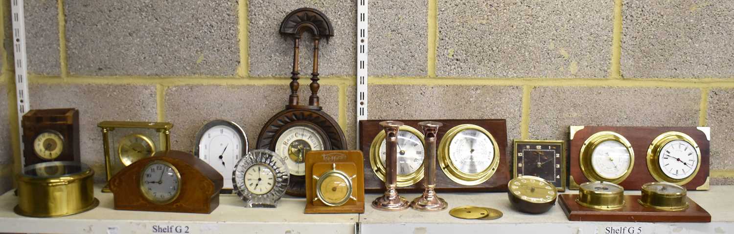 Lot 118 - A large quantity of mantel clocks, barometers...