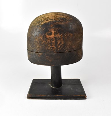 Lot 185 - A vintage hatmaker's block on stand, 28 x 20 x...