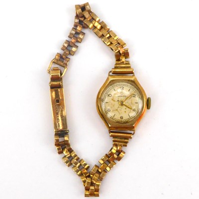 Lot 1164 - OMEGA; a ladies' 9ct gold wristwatch, the...