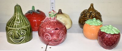 Lot 464 - SYLVAC; a group of seven lidded pots modelled...