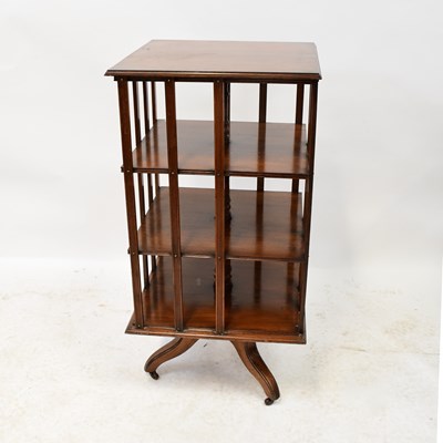 Lot 70 - An Edwardian mahogany revolving bookcase...