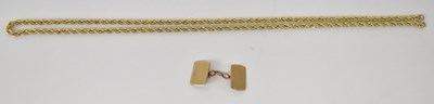 Lot 731 - A 9ct yellow gold rope twist necklace and a...