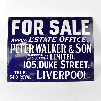 Lot 217 - A vintage enamelled blue and white sign...