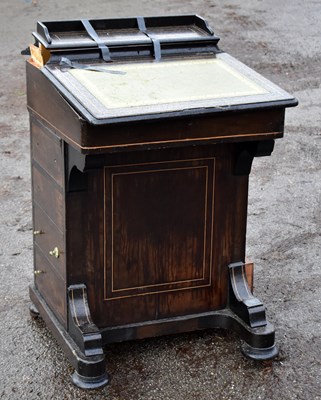 Lot 73B - A Victorian ebonised Davenport desk for...