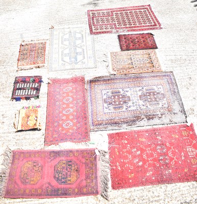 Lot 93 - Ten assorted hand knotted woollen small rugs,...