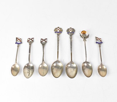 Lot 257 - Seven silver commemorative spoons for the...