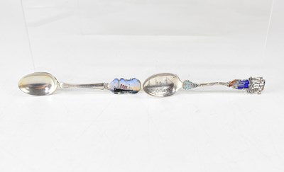 Lot 267 - Two silver commemorative spoons for Cunard...