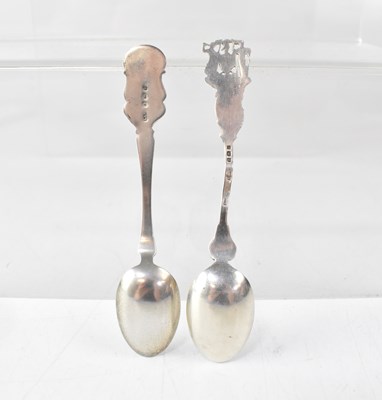 Lot 267 - Two silver commemorative spoons for Cunard...