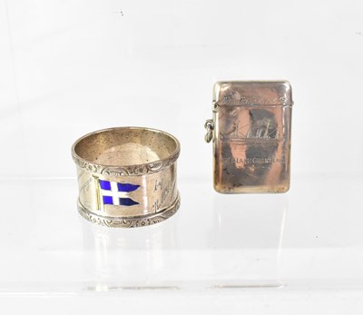 Lot 291 - Two shipping line commemorative silver items...