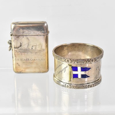 Lot 291 - Two shipping line commemorative silver items...