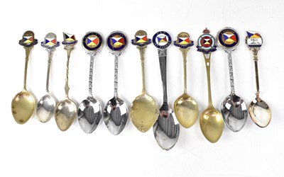 Lot 247 - Eleven souvenir spoons for the P&O shipping...