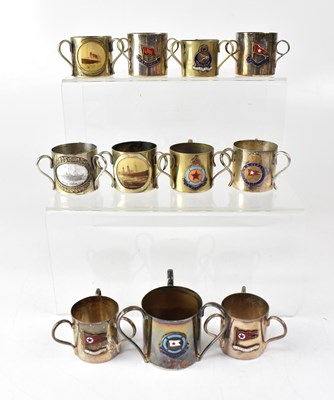 Lot 295 - Eleven silver plated souvenir loving cups for...