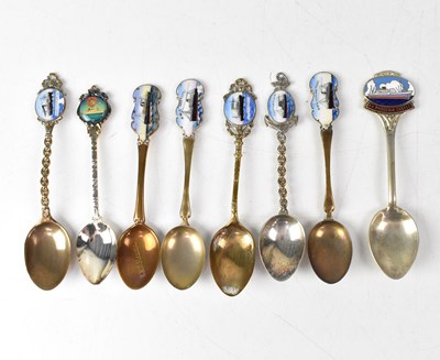 Lot 256 - Eight commemorative souvenir spoons for...