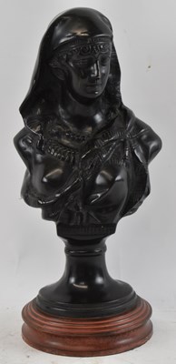 Lot 585 - A  French bronze bust of a female, height 32cm,...