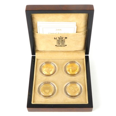 Lot 825 - THE ROYAL MINT; a 'Four Gold Proof £1 Coin Set'...