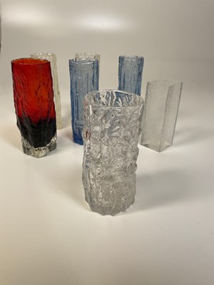 Lot 214 - WHITEFRIARS; a clear Bark vase, and other bark...