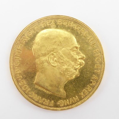 Lot 830 - A 1915 Austrian 100 Corona 0.900 fine gold...