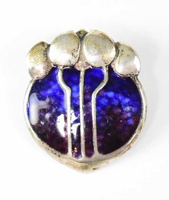 Lot 1056 - An Edwardian Arts & Crafts silver and blue...