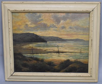 Lot 735 - HARRY CLAYTON ADAMS; oil on board, coastal...