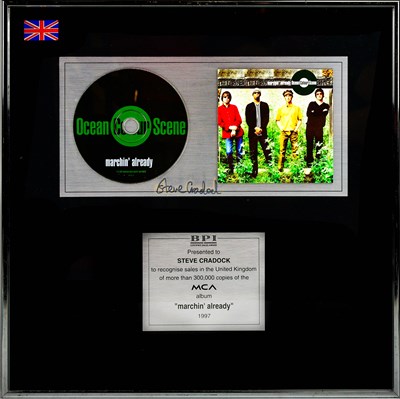 Lot 5 - OCEAN COLOUR SCENE; a signed disc presented to...